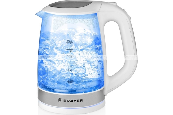 Электрический чайник BRAYER BR1040WH, белый 2 л