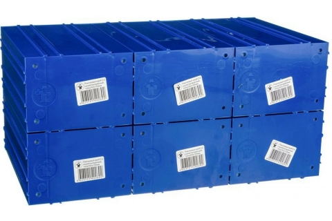 products/Пластиковый короб Стелла-техник C-2-К6-синий-белый , 140х250х100мм, комплект 6 штук