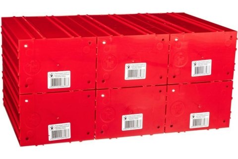 products/Пластиковый короб Стелла-техник C-2-К6-красный-прозрачный , 140х250х100мм, комплект 6 штук