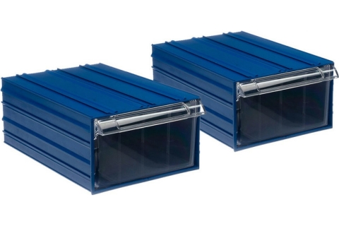 products/Пластиковый короб Стелла-техник С-501-А-2К синий-прозрачный , 212х328х126мм, комплект 2 штуки