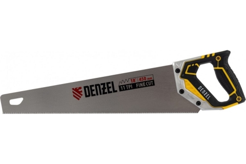 products/Ножовка по дереву, 450 мм, 11 TPI, зуб 3D, металлопластиковая рукоятка Denzel (24141)