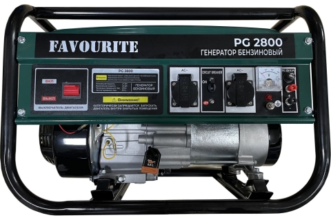 products/Генератор бензиновый FAVOURITE PG 2800, 2,5/2,8 кВт, 7 л.с., 3000 об/мин, 15 л, 196 см3, 360 г/кВтч