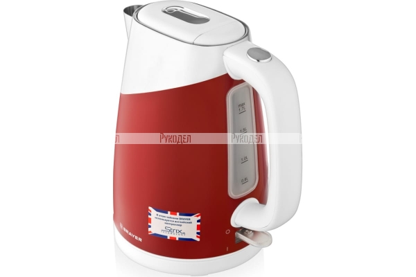 Электрический чайник BRAYER BR1023R, красный/серый 1,7 л