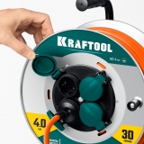 Силовой удлинитель на стальной катушке KRAFTOOL EXPERT 30 м, арт. 55089-30