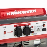 Генератор бензиновый LK 1500, 1.2 кВт, 230 В, бак 6 л, ручной старт Kronwerk, арт. 94649