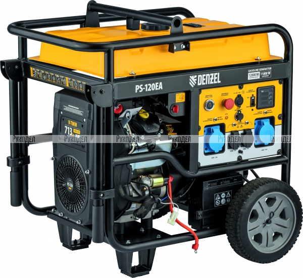 енератор бензиновый PS-120EA, 12 кВт, 230 В, 40 л, разъём ATS, электростартер Denzel 946964