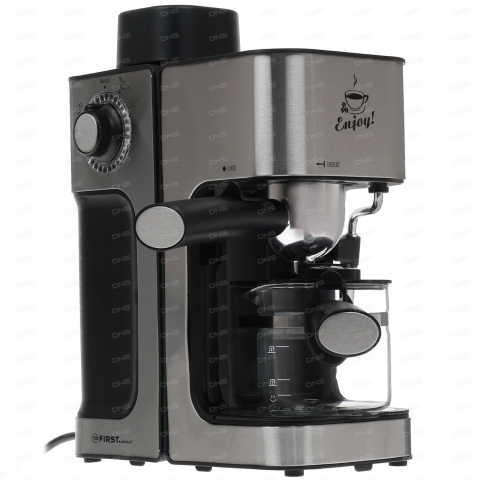 products/5475-2 Кофеварка Espresso FIRST, 800 Вт, 4 бар, 0.6 л, капучинатор,Black-Bruched