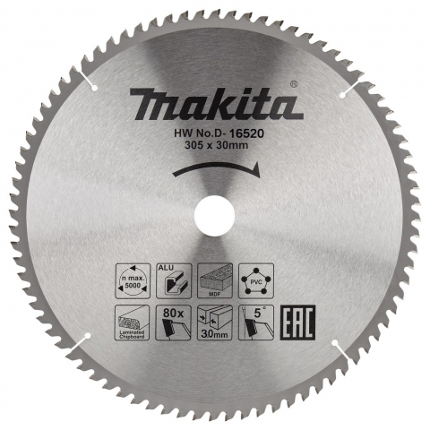 products/Пильный диск для алюминия STANDART 305х30х2.2х80T Makita, D-16520