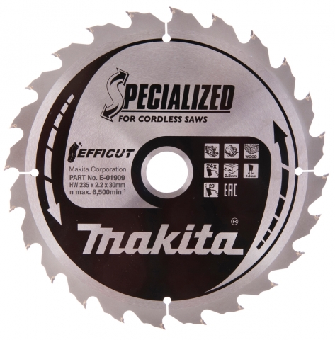 products/Пильный диск для дерева EFFICUT 235x30х1.5x24T Makita E-01909, арт. 199059