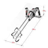 Миксер ЗУБР МРД-1400 строительный, двойной, 1400 Вт, 0-520 об/мин, перемешивание "сверху-вниз"