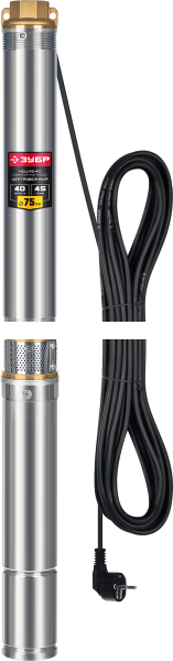 Скважинный насос центробежный ЗУБР, 40 м напор НСЦ-75-40