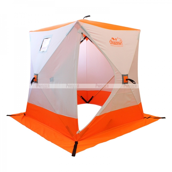 PF-TW-06 Палатка зимняя куб СЛЕДОПЫТ 2,1 х2,1 м, Oxford 210D PU 1000, 4-местная ,цв. бело-оранж.