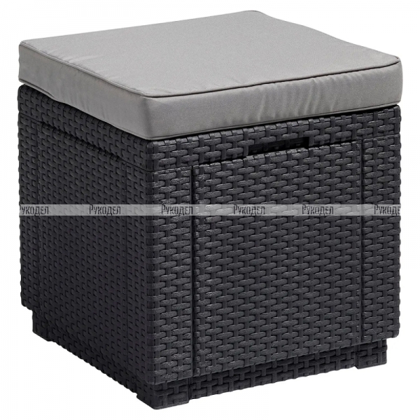 Пуфик с подушкой Keter Cube With Cushion Пуф графит (17192157), 213785