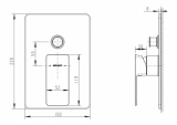 Смеситель встраиваемый в стену для ванны с душем Bravat Phillis PB856101CP-2-ENG