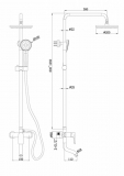 Душевая колонна со смесителем для ванны Bravat Emeralda F6337371CP-A-RUS