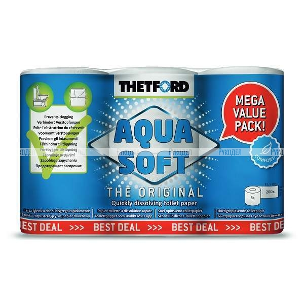Туалетная бумага Thetford для биотуалетов AQUA SOFT 10 6 рул 202241
